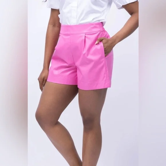 NWT Tyler Boe Stevie Vegan Leather Shorts - Picture 4 of 5